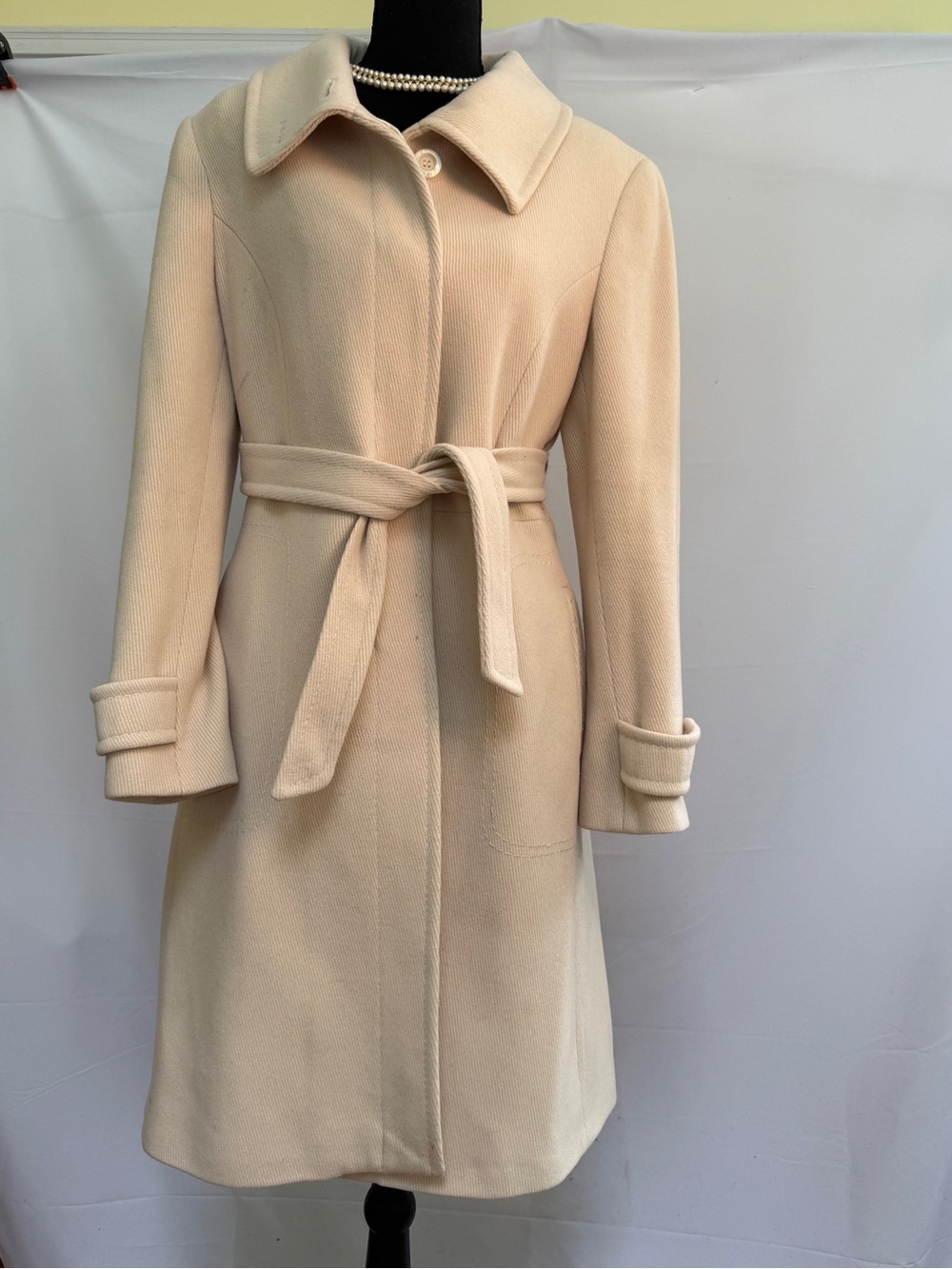 Burberry Cream Belted Trench Coat